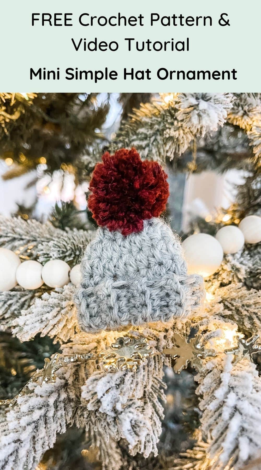 Mini Simple Hat Ornament - Free Crochet Pattern - MJ's off the Hook Designs