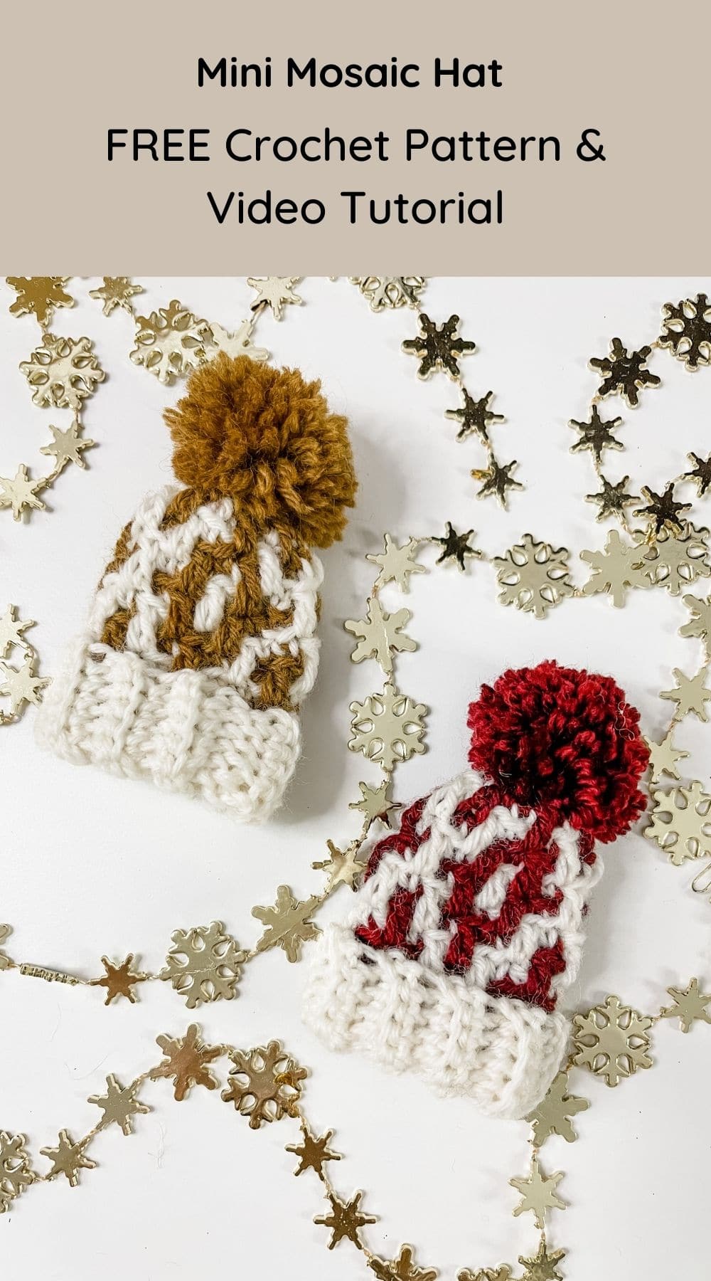 Mini Mosaic Hat - Free Crochet Pattern - MJ's off the Hook Designs