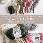 Free crochet pattern for beginner bulky mittens.
