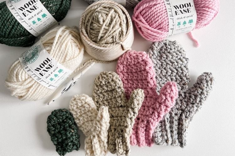 Beginner Bulky Mittens free crochet pattern