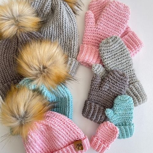 Herringbone Crochet Mittens