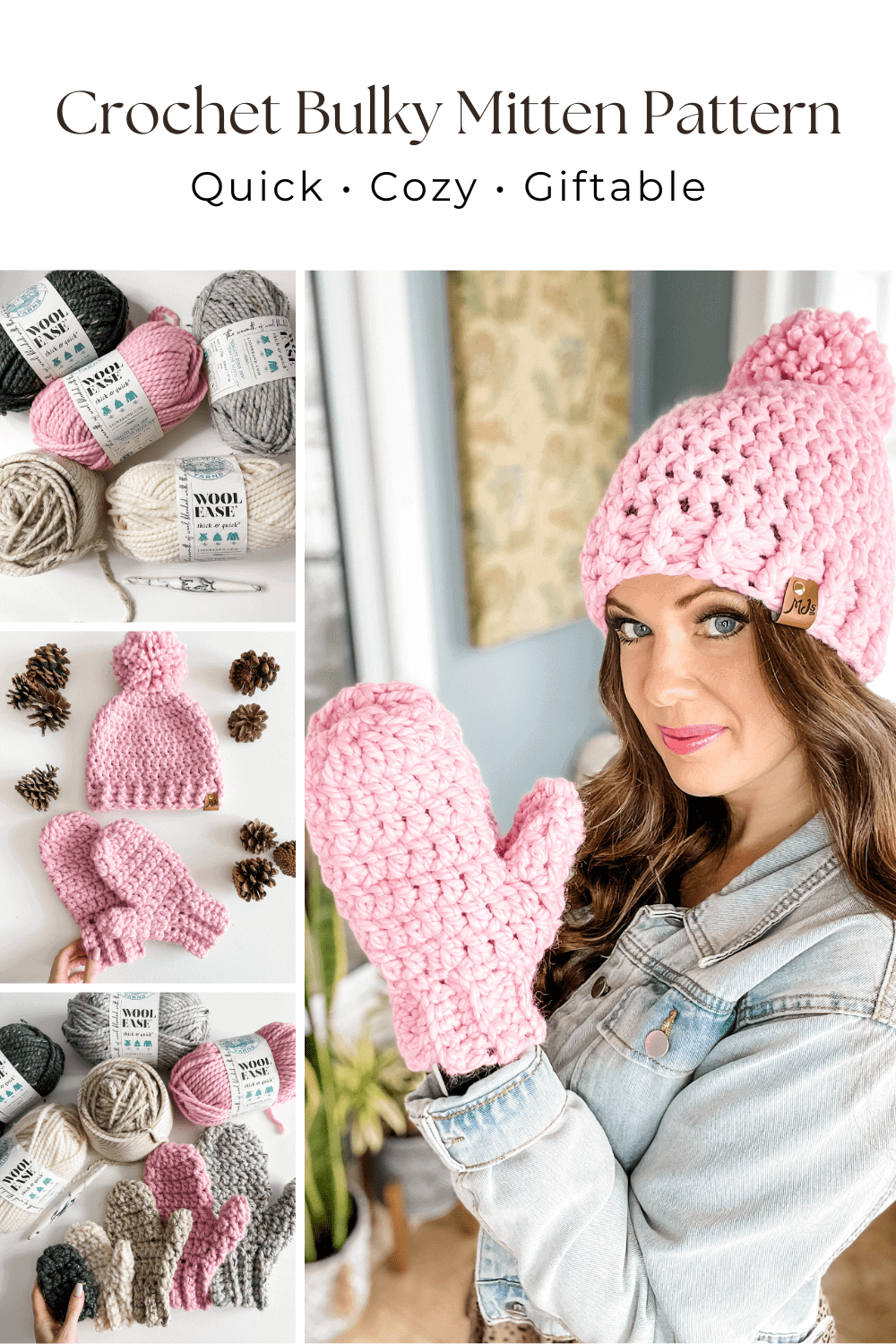 Beginner Bulky Mittens - Free Crochet Pattern - MJ's off the Hook Designs