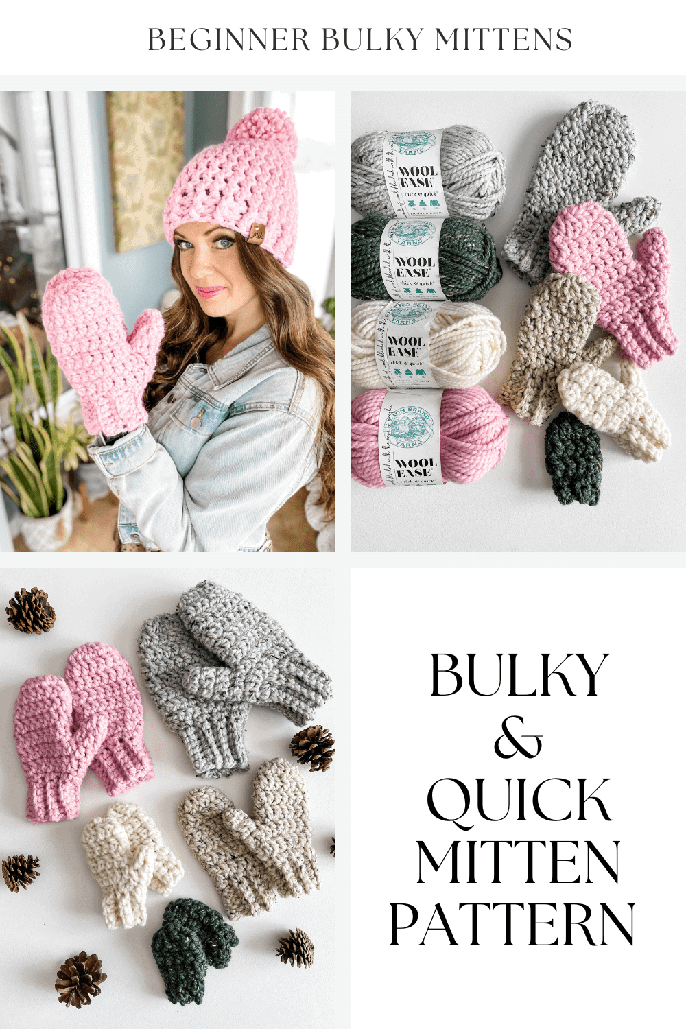 Beginner Bulky Mittens - Free Crochet Pattern - MJ's off the Hook Designs