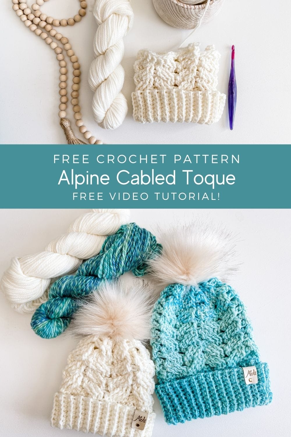 Alpine Crochet Cabled Toque - MJ's off the Hook Designs