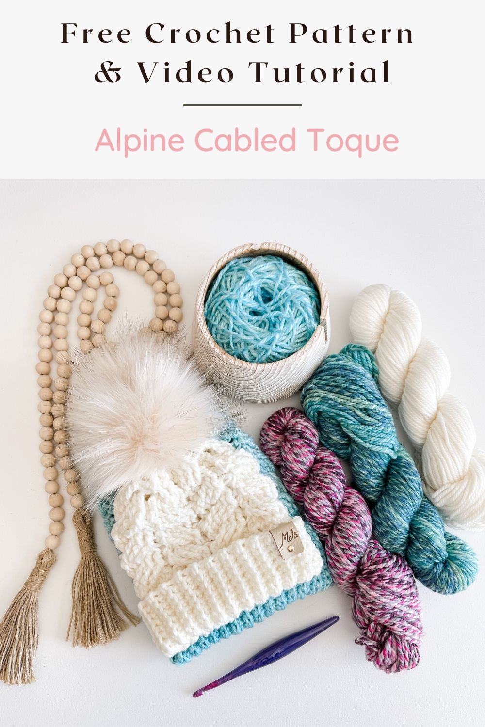 Alpine Crochet Cabled Toque - MJ's off the Hook Designs