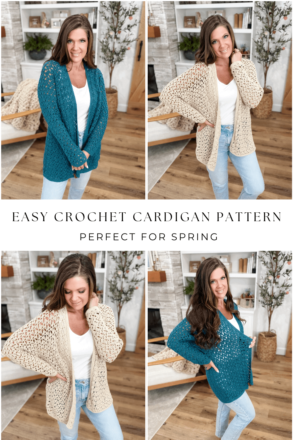 Crochet an Easy Lacy Spring Cardigan - MJ's off the Hook Designs