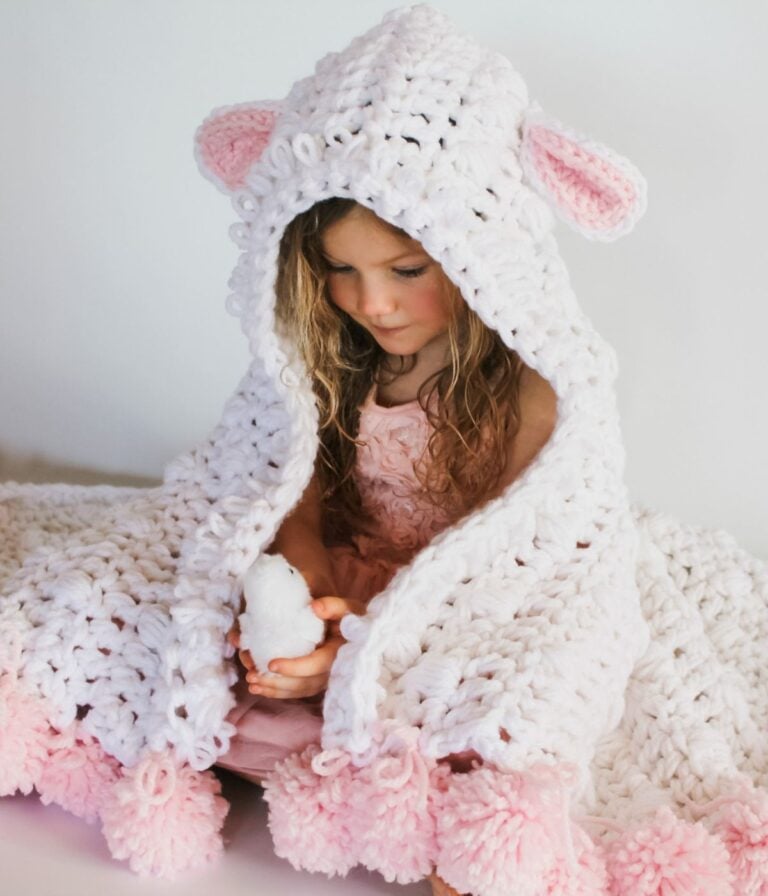 Hooded Lamb Blanket Crochet Pattern