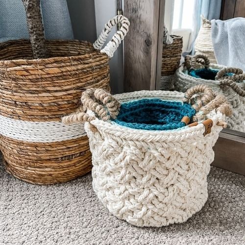 Celtic Weave Nesting Baskets Crochet Pattern - MJ's off the Hook