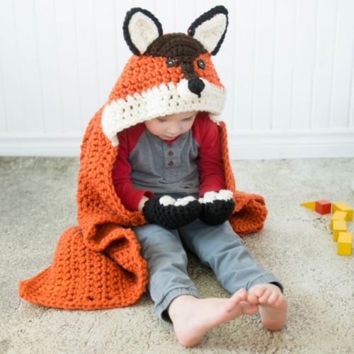 Hooded Fox Blanket Crochet Pattern - MJ's off the Hook Designs