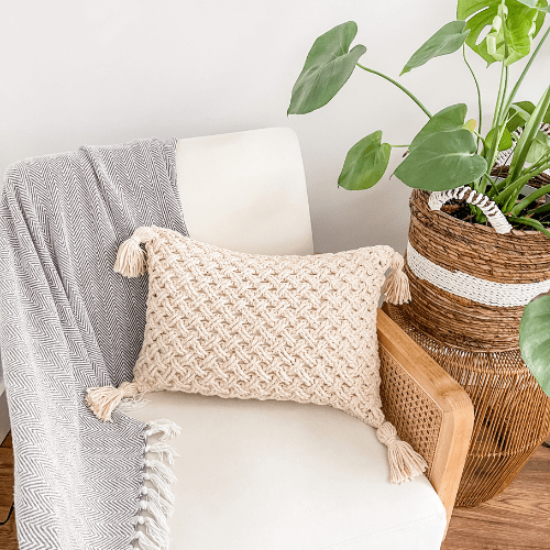 Cabled Pillow Cover Crochet Pattern Crochet Home Decor Instant Download Celtic Weave Pillow Cover