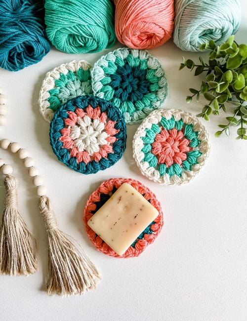 Crochet Pattern PDF, Crochet Scrubby Pattern, Scrubbies, Round