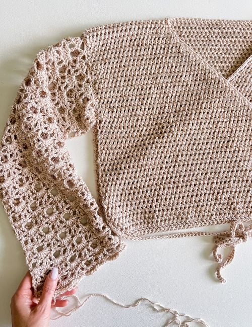 crossover wrap cardigan free crochet pattern