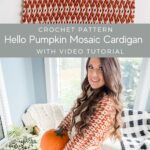 Hello Pumpkin mosaic cardigan with video tutorial.