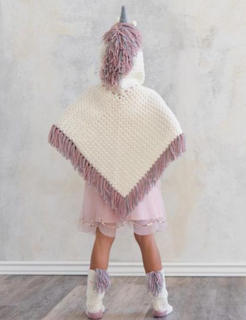 Free Unicorn Crochet Poncho pattern