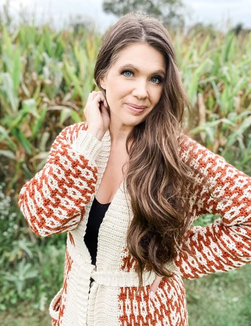 Hello Pumpkin Mosaic Crochet Cardigan - MJ's off the Hook Hello Pumpkin Mosaic Crochet Cardigan - MJ's off the Hook