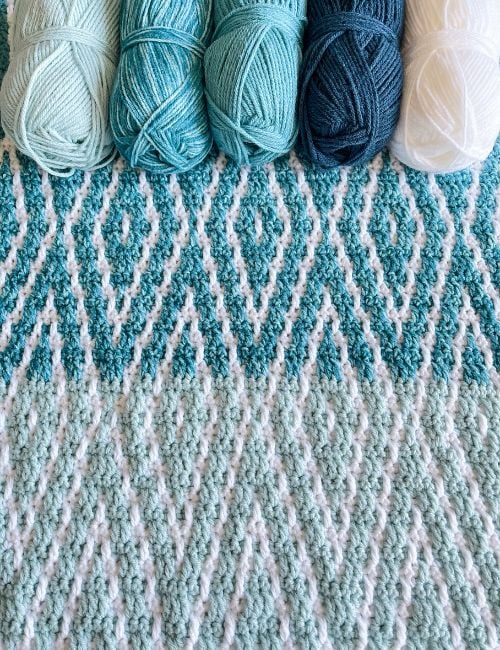 Glistening Glacier Afghan Mosaic Crochet pattern