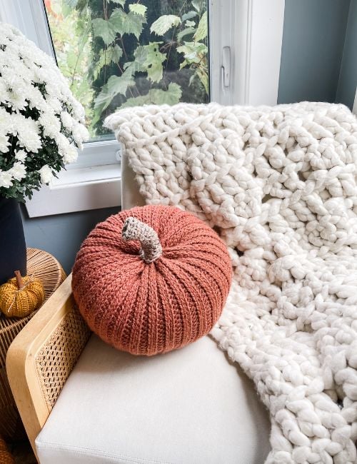 Crochet Pumpkin Pillow