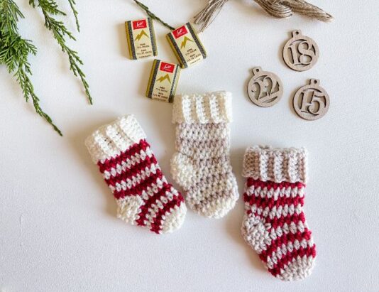 Mini Striped Stocking Crochet Pattern - MJ's off the Hook Designs