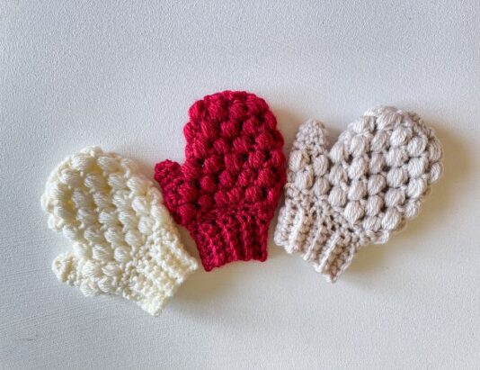 Mini Puff Stitch Mitten Crochet Pattern - MJ's off the Hook Designs