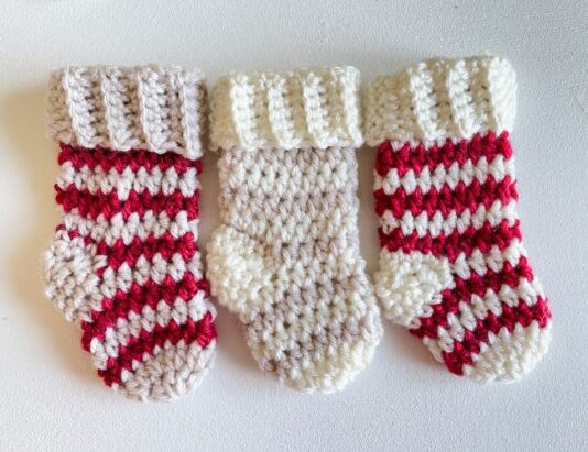Mini Striped Stocking Crochet Pattern - MJ's off the Hook Designs