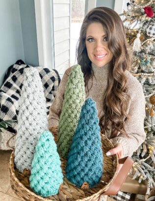 Puff Stitch Crochet Trees - MJ's off the Hook Designs