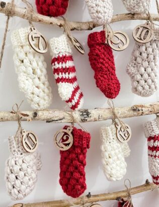 Mini Puff Stitch Stocking Crochet Pattern - MJ's off the Hook Designs