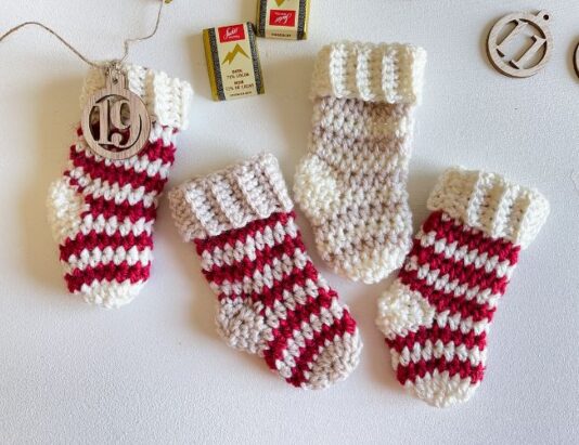 Mini Striped Stocking Crochet Pattern - MJ's off the Hook Designs
