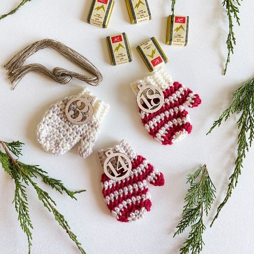 Mini Striped Mitten Crochet Pattern