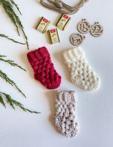 Mini Puff Stitch Stocking Crochet Pattern - MJ's off the Hook Designs