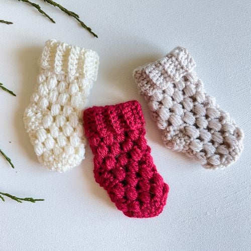 Mini Puff Stitch Stocking Crochet Pattern