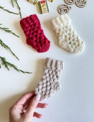 Mini Puff Stitch Stocking Crochet Pattern - MJ's off the Hook Designs