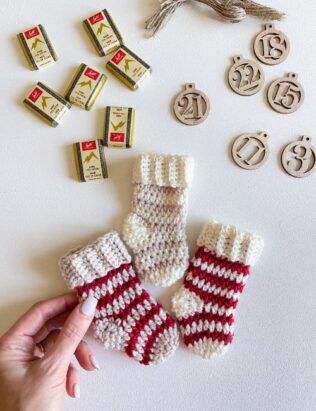 Mini Striped Stocking Crochet Pattern - MJ's off the Hook Designs