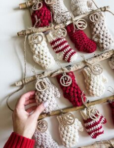 Mini Puff Stitch Stocking Crochet Pattern - MJ's off the Hook Designs