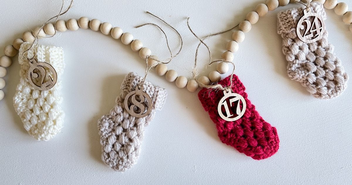Mini Puff Stitch Stocking Crochet Pattern - MJ's off the Hook Designs