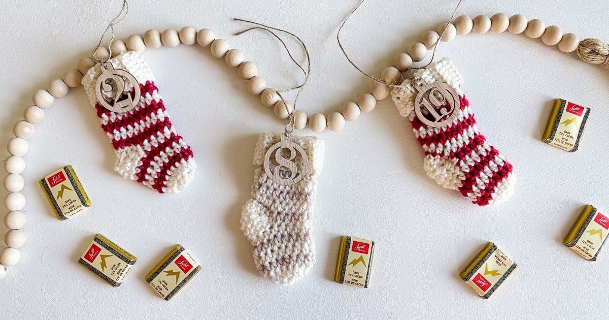 Mini Striped Stocking Crochet Pattern - MJ's off the Hook Designs