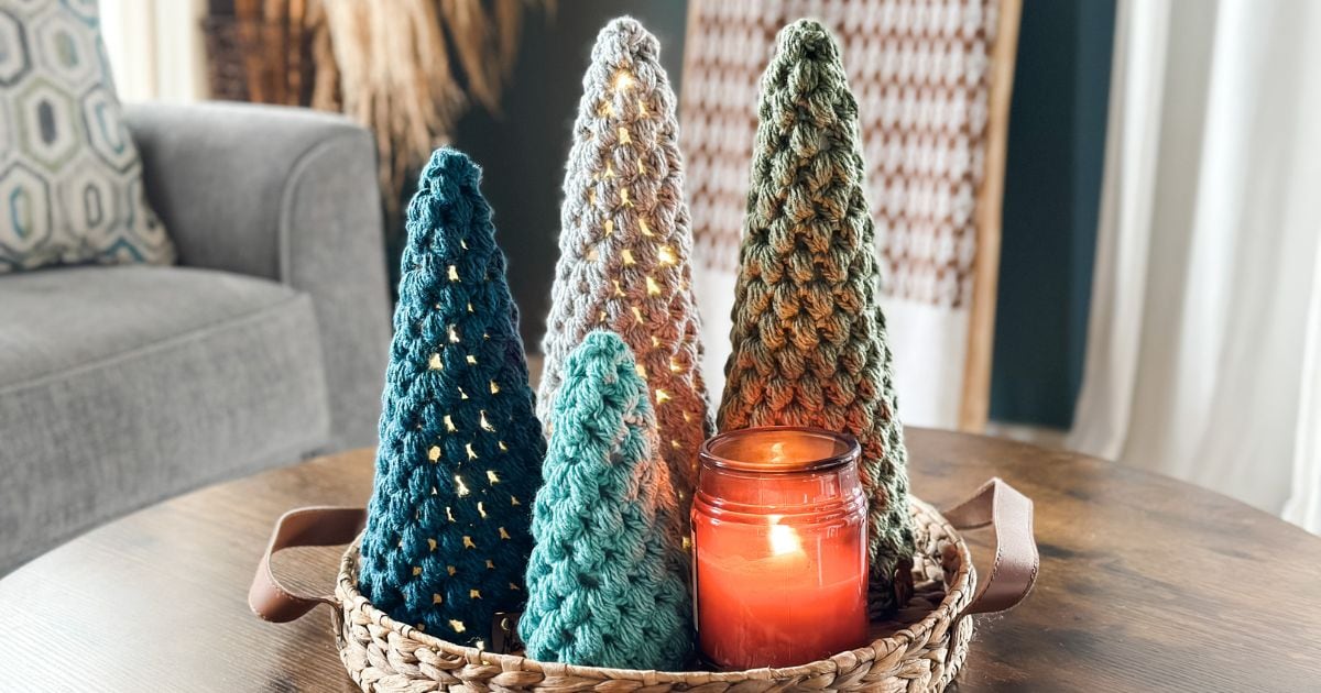 Puff Stitch Crochet Trees - MJ's off the Hook Designs