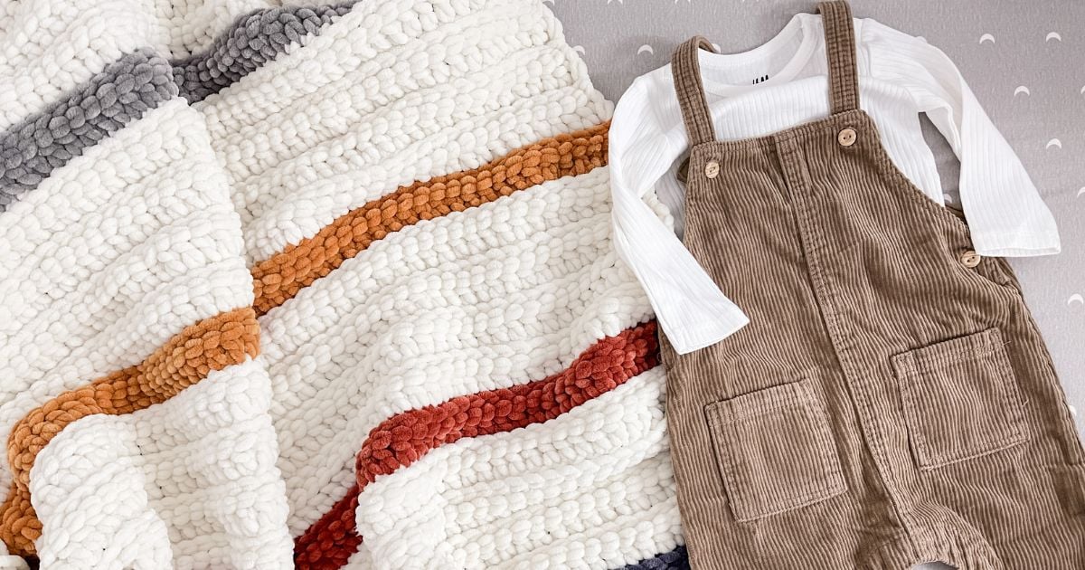 Ribbed Baby Blanket Crochet Pattern MJ's off the Hook Designs