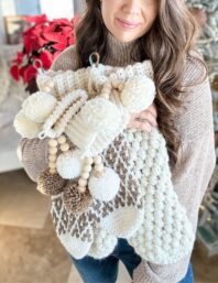 Bulky & Quick Puff Stitch Stockings - MJ's off the Hook Designs