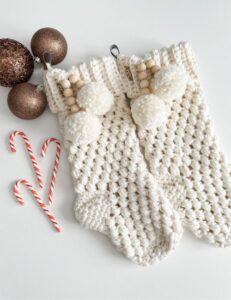 Bulky & Quick Puff Stitch Stockings - MJ's off the Hook Designs