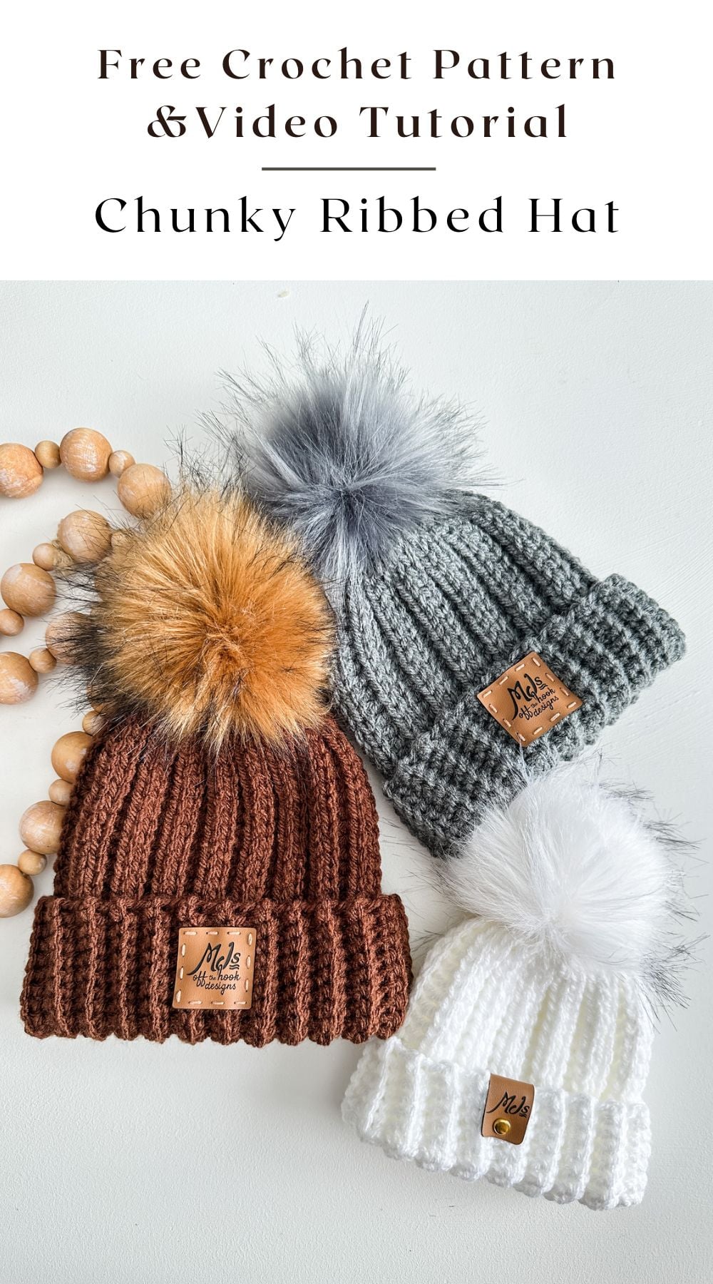 Chunky Ribbed Crochet Hat - MJ's off the Hook Designs