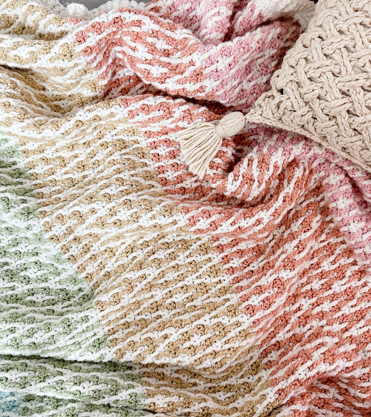Rainbow Hugs Mosaic Crochet Blanket - MJ's off the Hook Designs