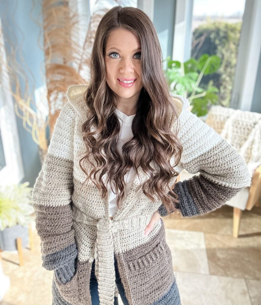 Crochet Colourblock Cardigan