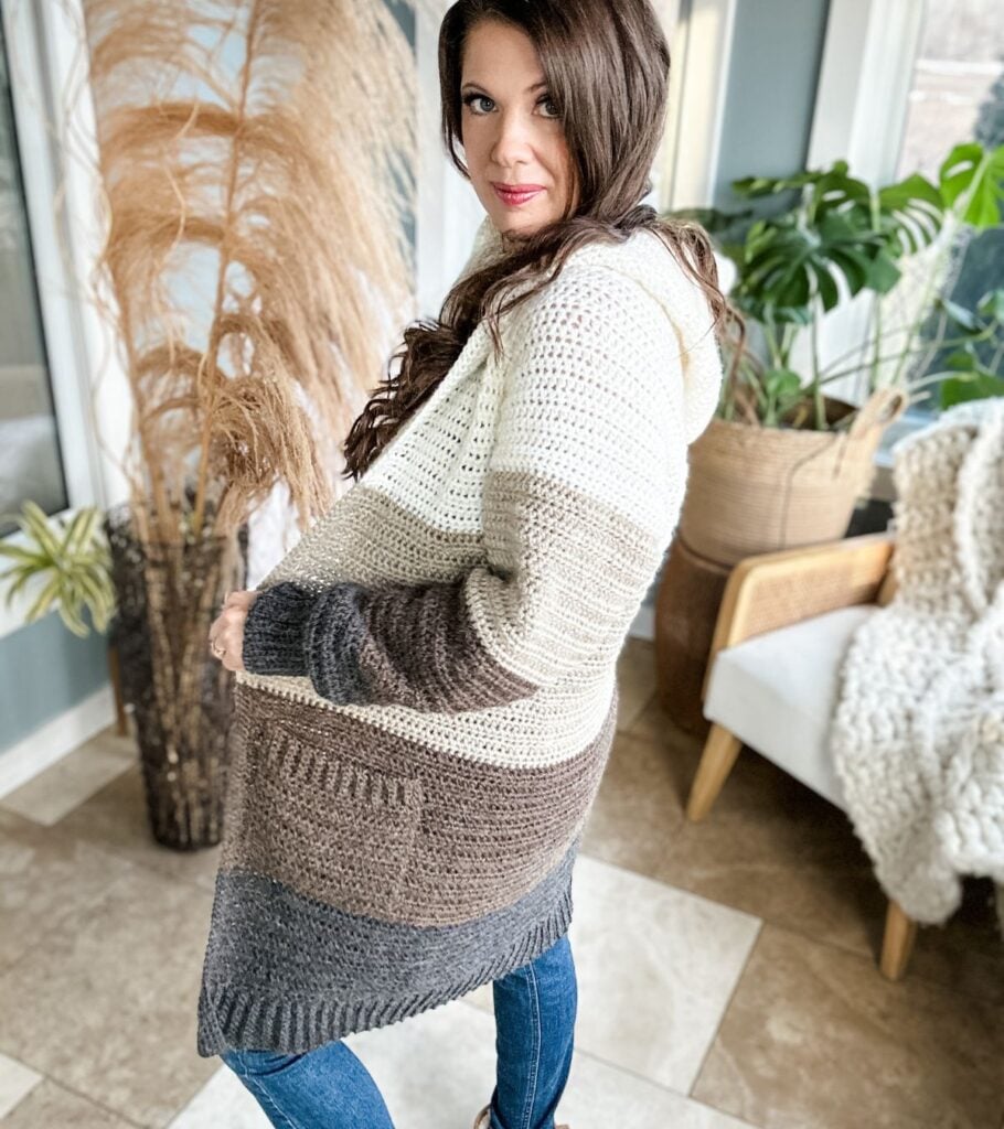 Crochet Colourblock Cardigan