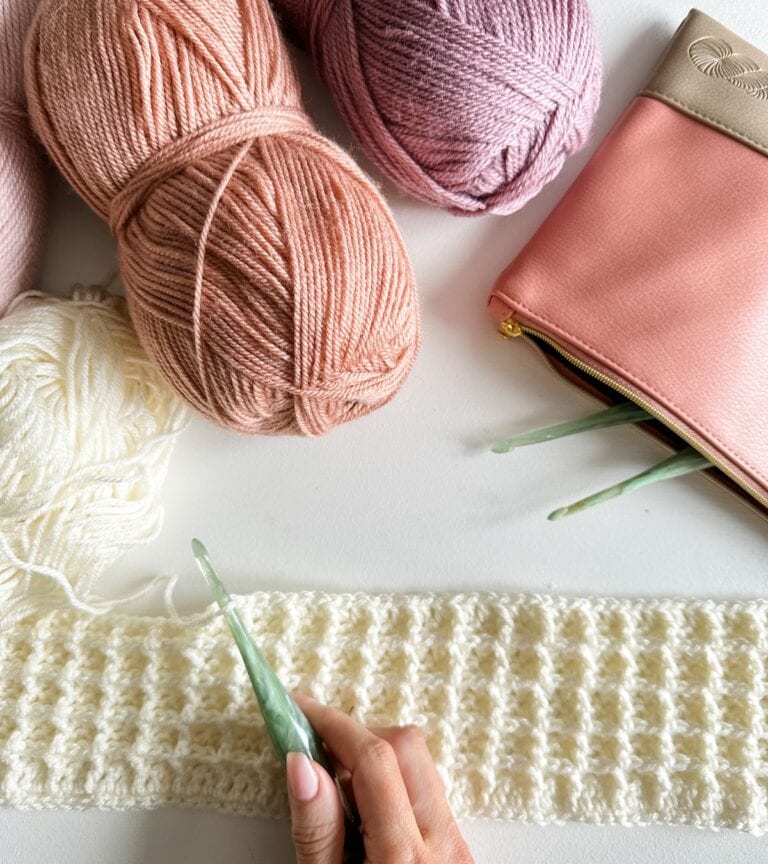 Waffle Stitch Crochet Blanket - MJ's off the Hook Designs