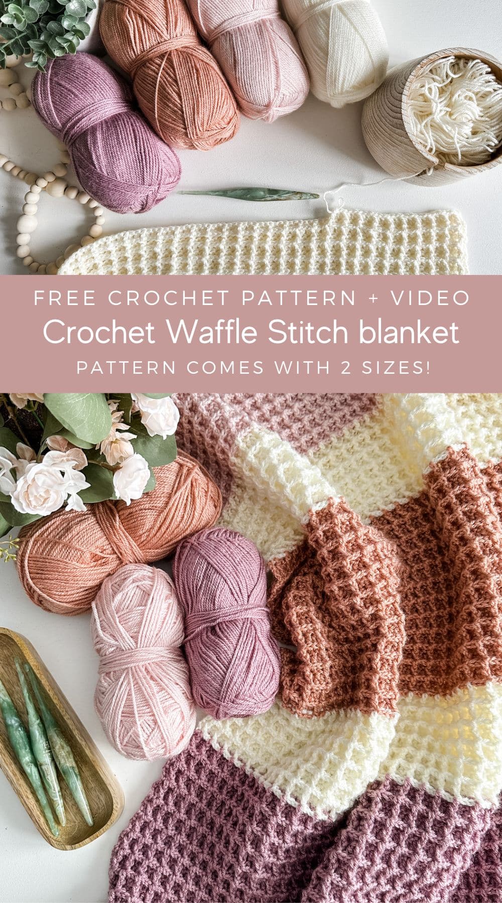 Waffle Stitch Crochet Blanket - MJ's off the Hook Designs