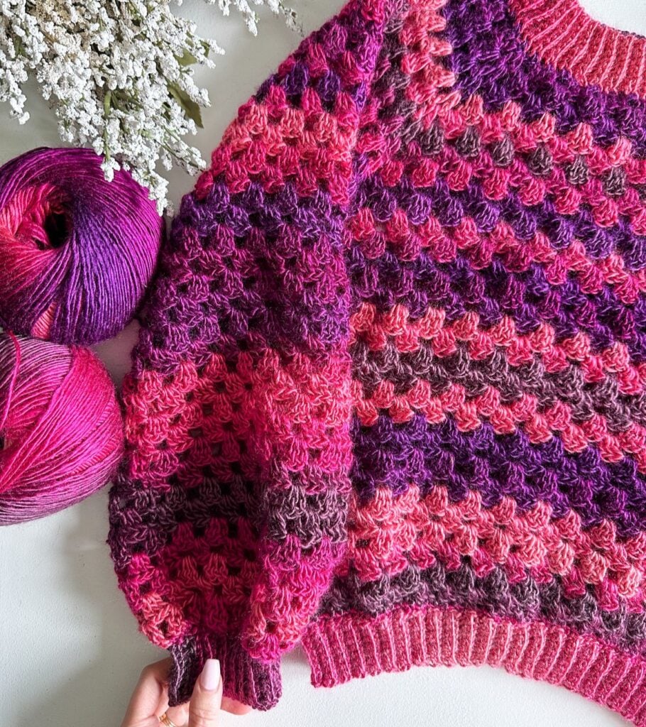 Easy Crochet Granny Stitch Sweater - MJ's off the Hook Designs