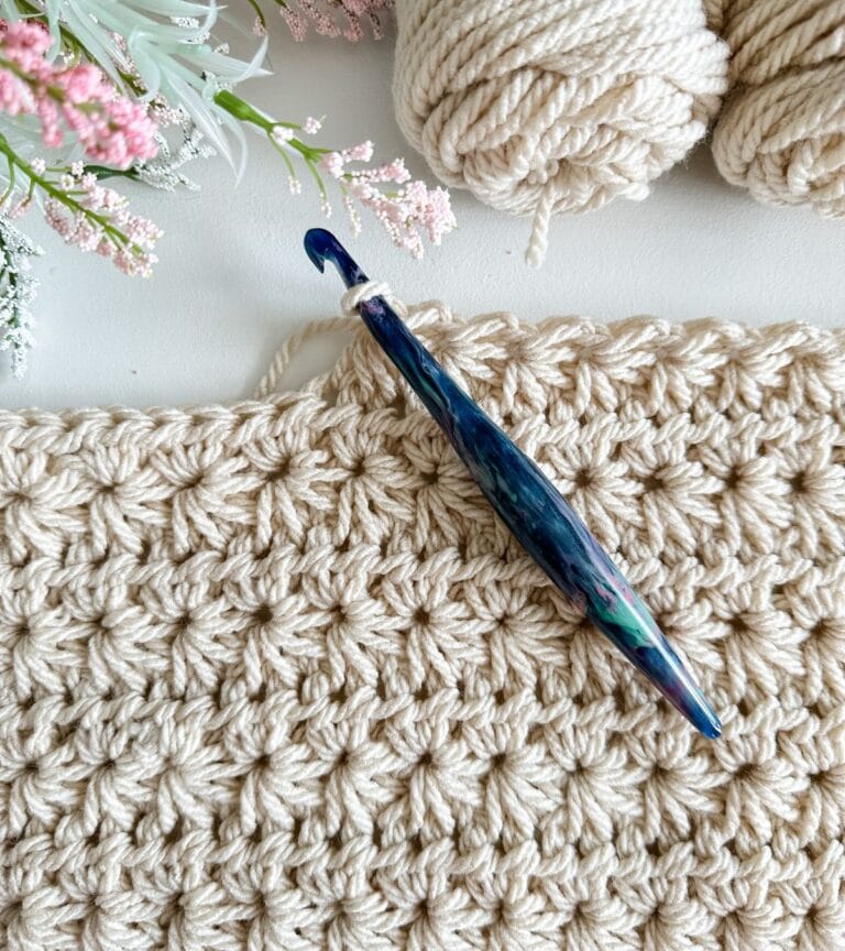 Chunky Star Stitch Crochet Blanket - MJ's off the Hook Designs