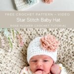 Create a cute Star Stitch Crochet Baby Hat with this pattern.