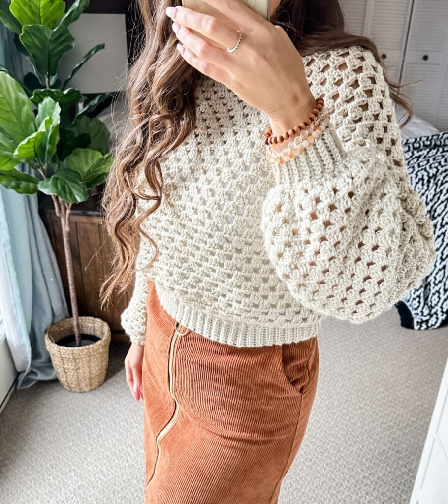 Easy Crochet Granny Stitch Sweater - MJ's off the Hook Designs