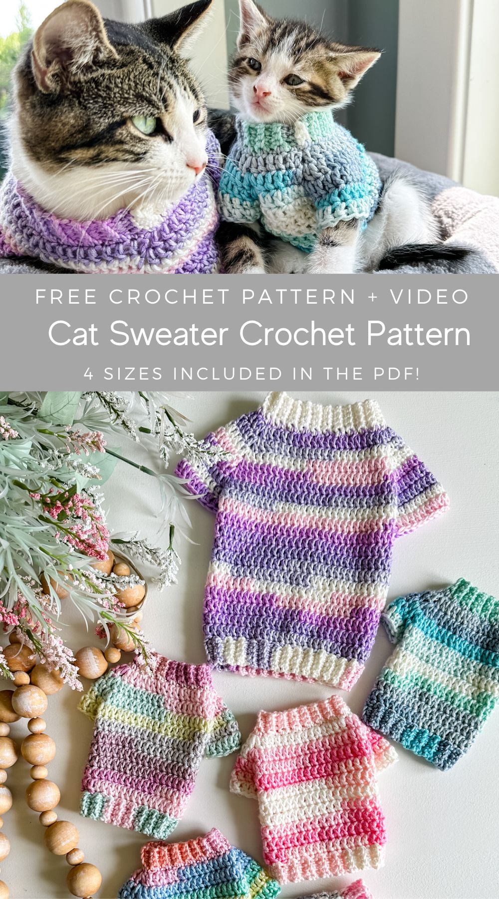 Cat Sweater Crochet Pattern MJ's off the Hook Designs